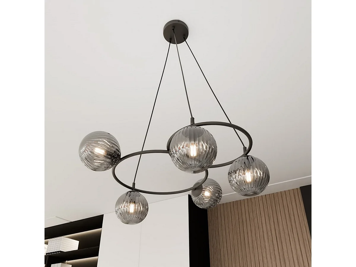 Lampa Wisząca Libra 2, Czarny, 70x70x140 cm, Seven Design