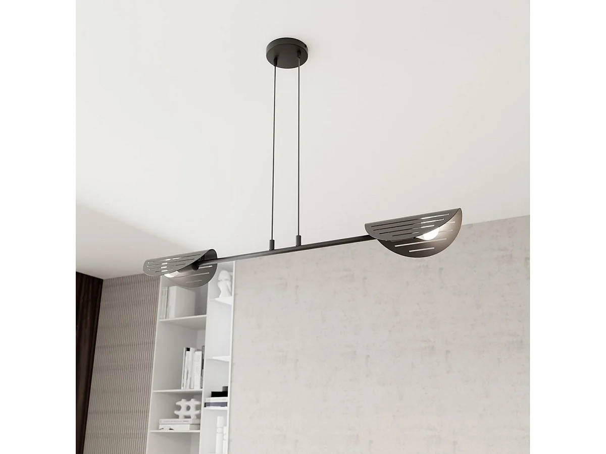 Candeeiro Suspenso Saber, Preto, 104x9x120 cm, Seven Design