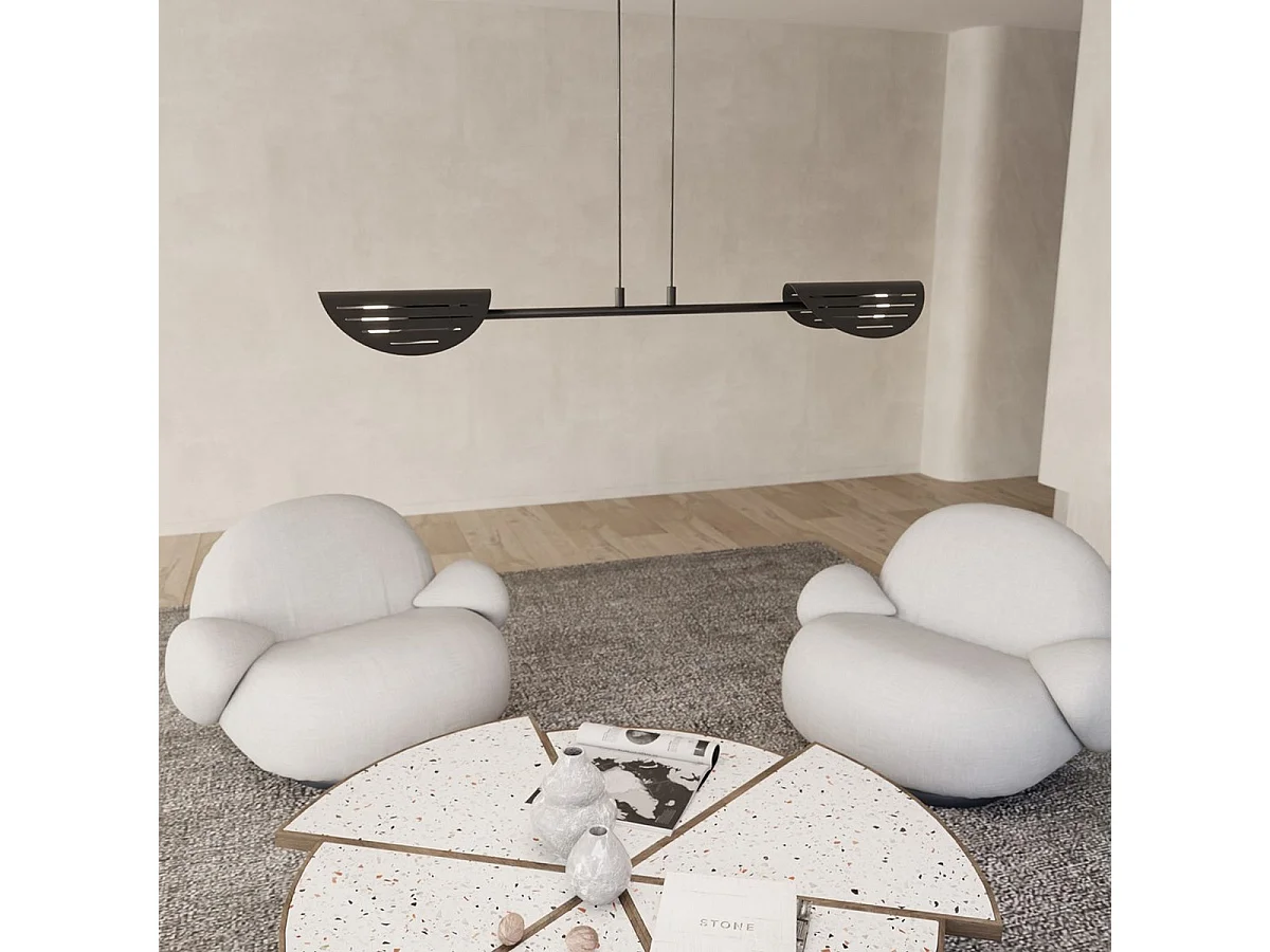 Candeeiro Suspenso Saber, Preto, 104x9x120 cm, Seven Design