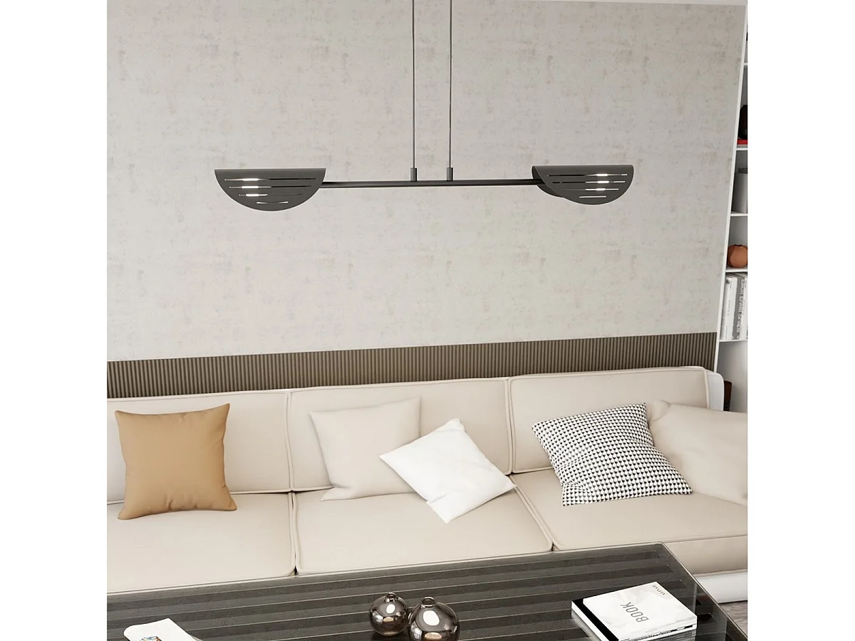 Candeeiro Suspenso Saber, Preto, 104x9x120 cm, Seven Design