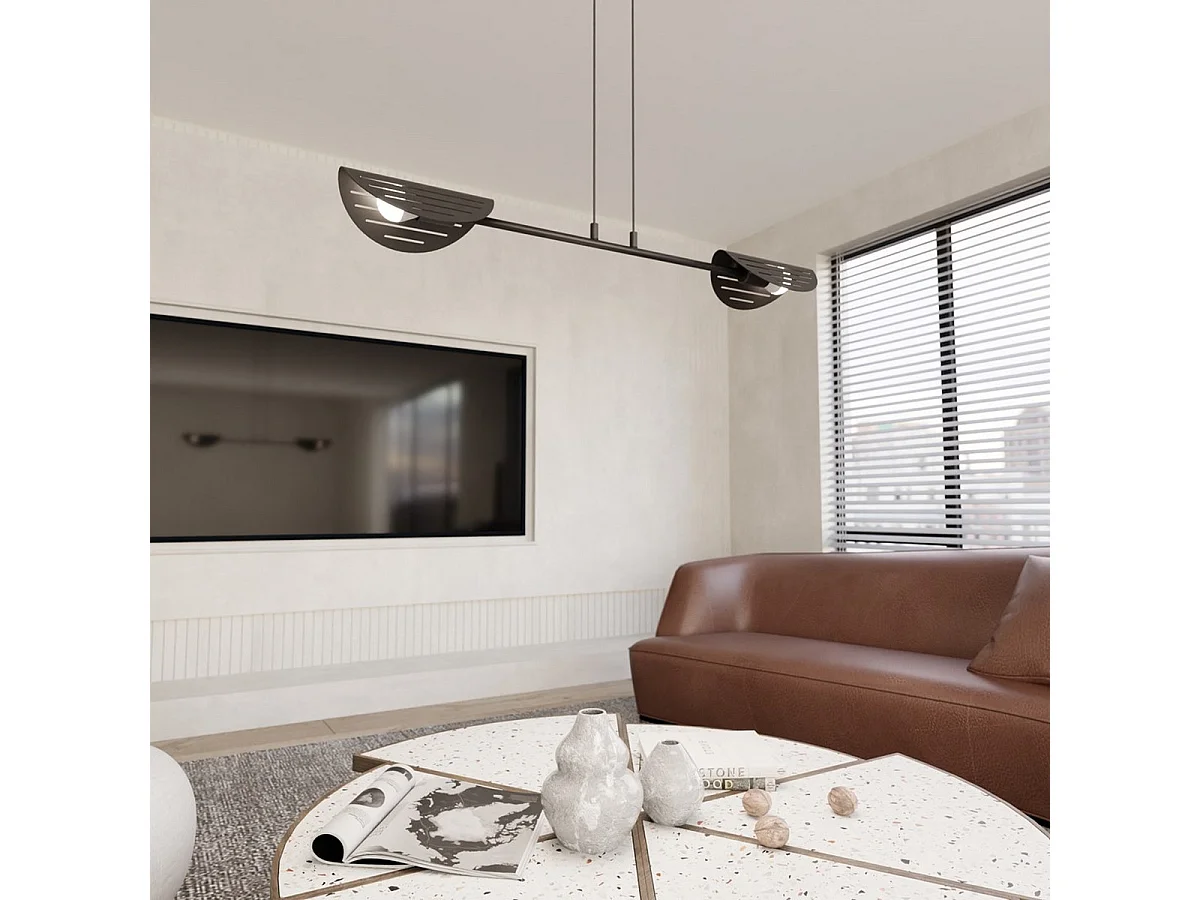 Candeeiro Suspenso Saber, Preto, 104x9x120 cm, Seven Design