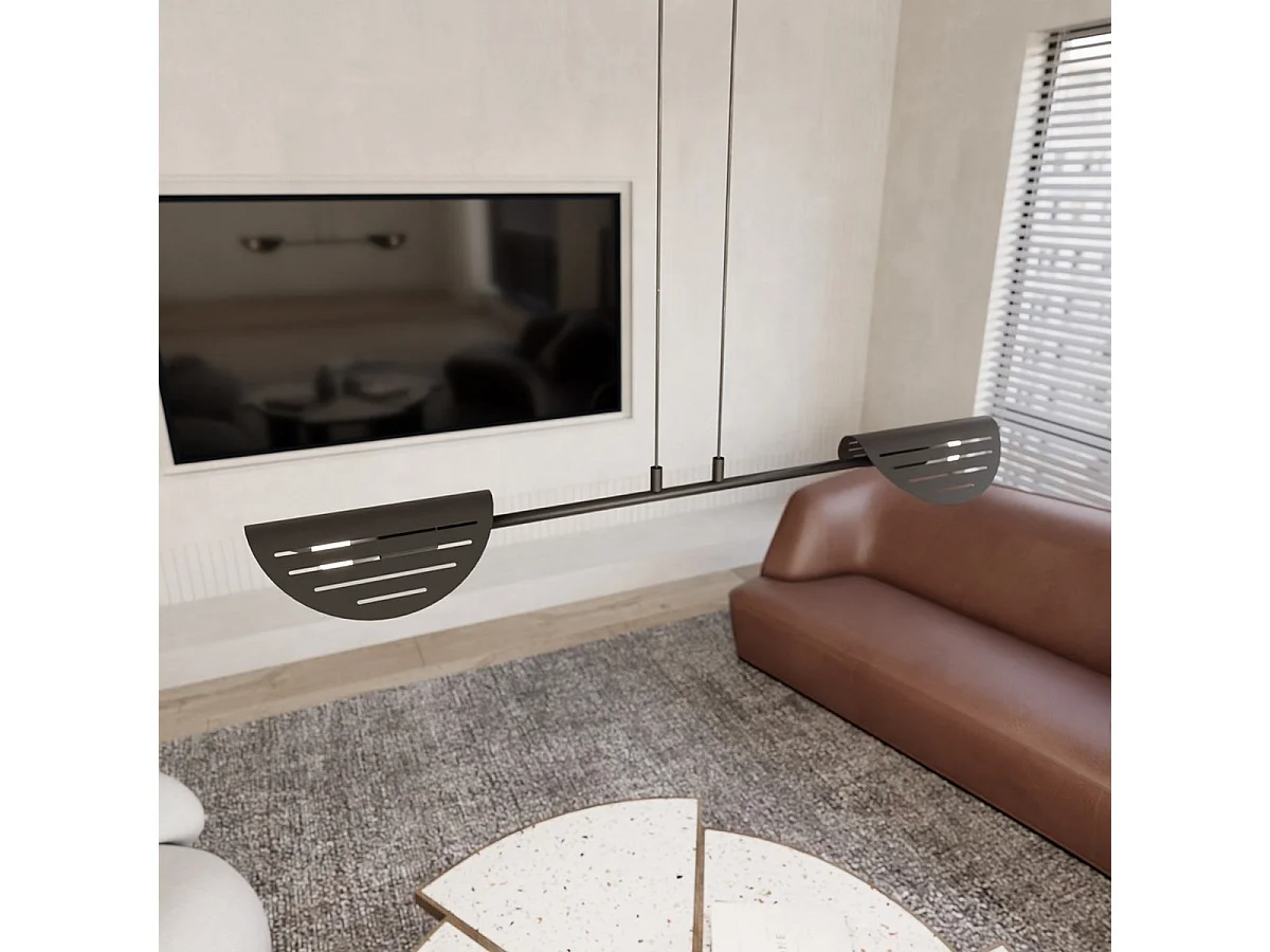 Candeeiro Suspenso Saber, Preto, 104x9x120 cm, Seven Design