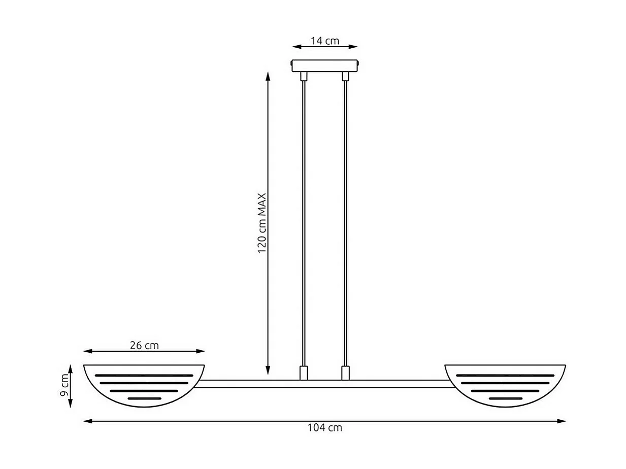 Candeeiro Suspenso Saber, Preto, 104x9x120 cm, Seven Design