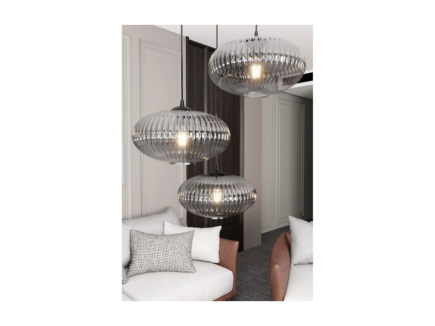 Hanglamp Coco 7, Zwart, 200x200x200 cm, Seven Design