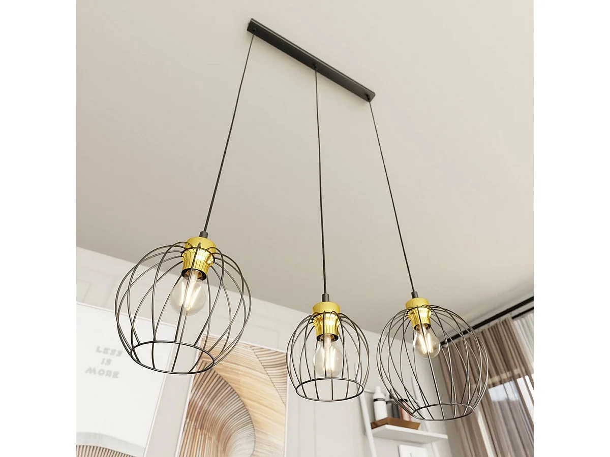 Lampa Wisząca Nando 6, Czarny, 77x24x140 cm, Seven Design