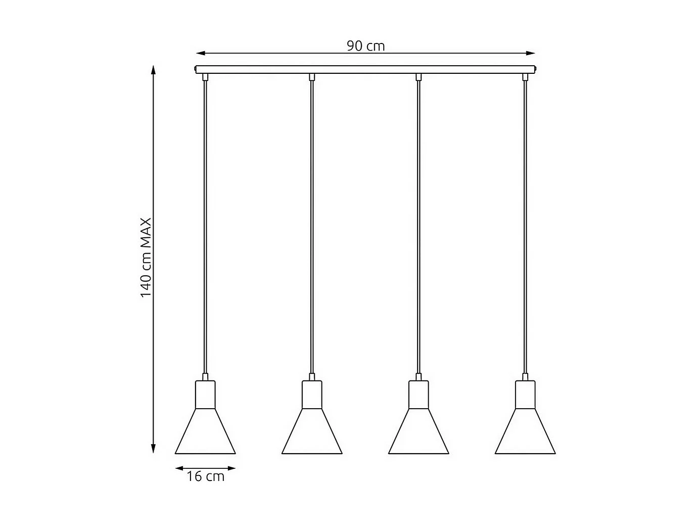 Candeeiro Suspenso Rosa, Branco, 90x16x140 cm, Seven Design