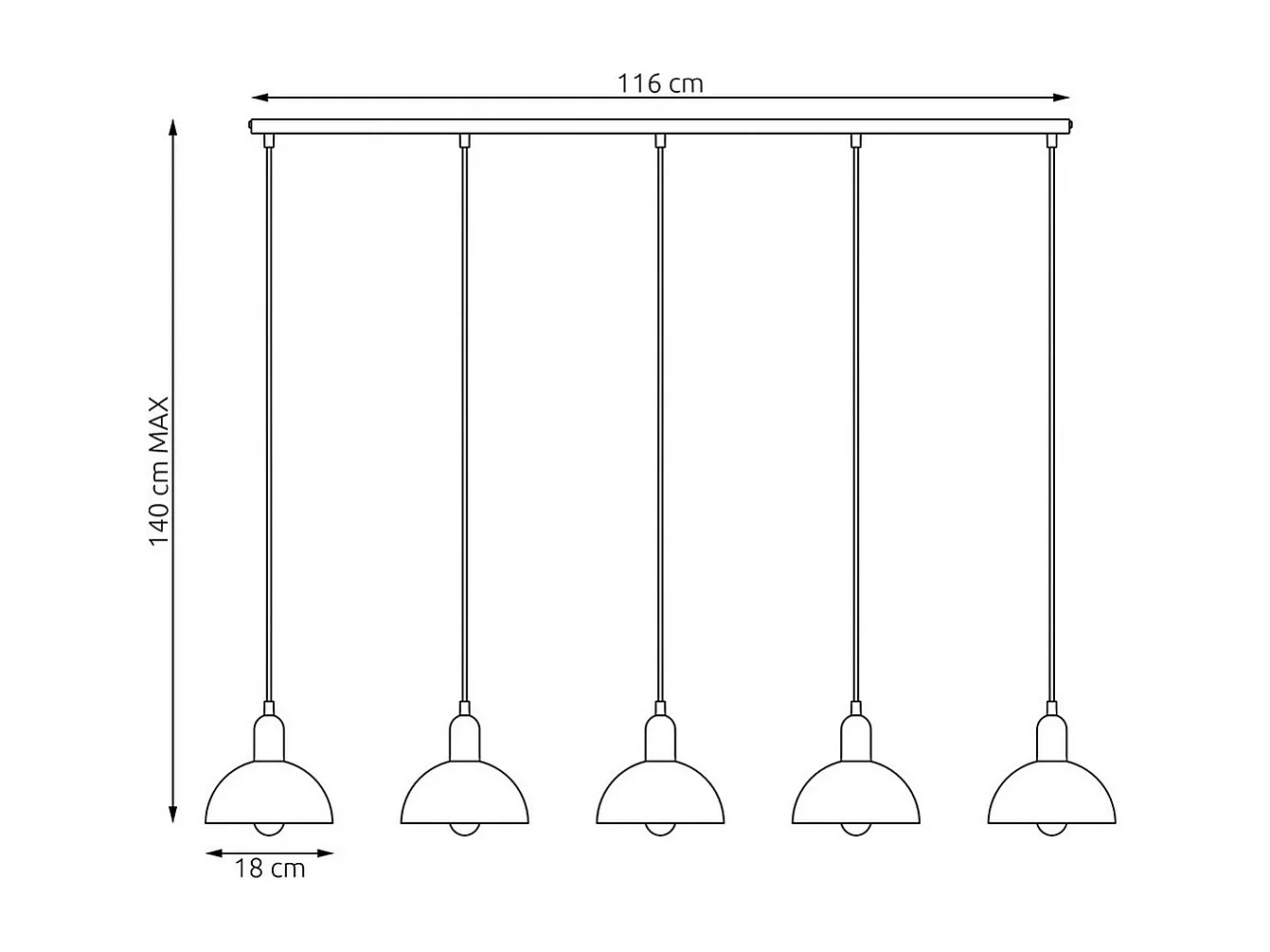 Suspension Moto, Blanc, 116x18x140 cm, Seven Design