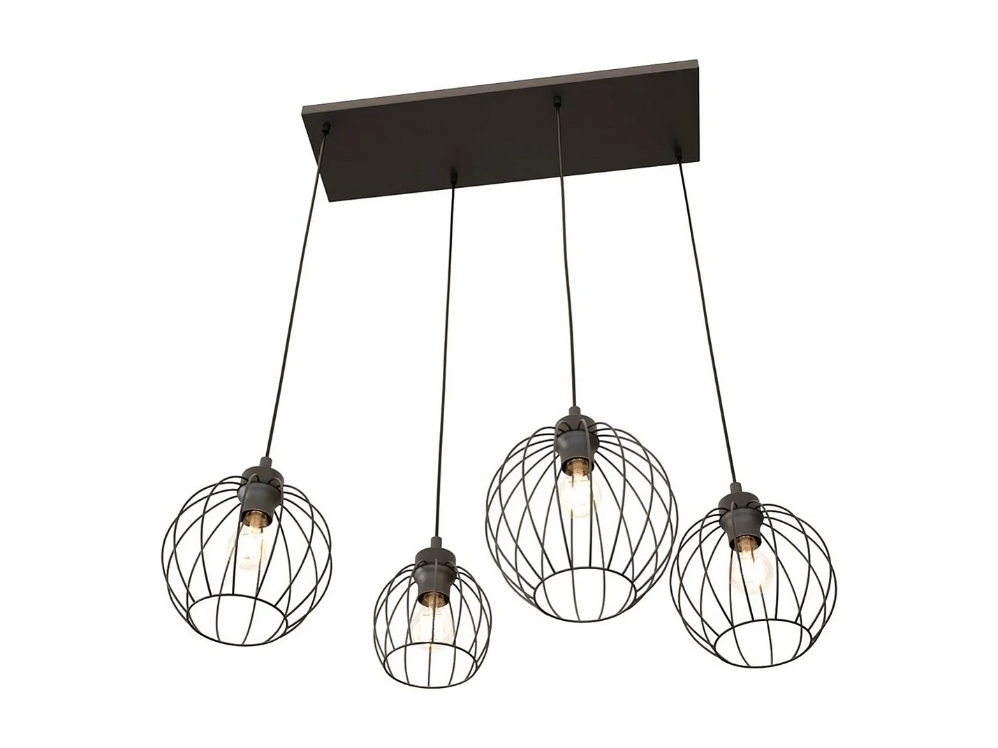 Candeeiro Suspenso Nando, Preto, 83x24x140 cm, Seven Design