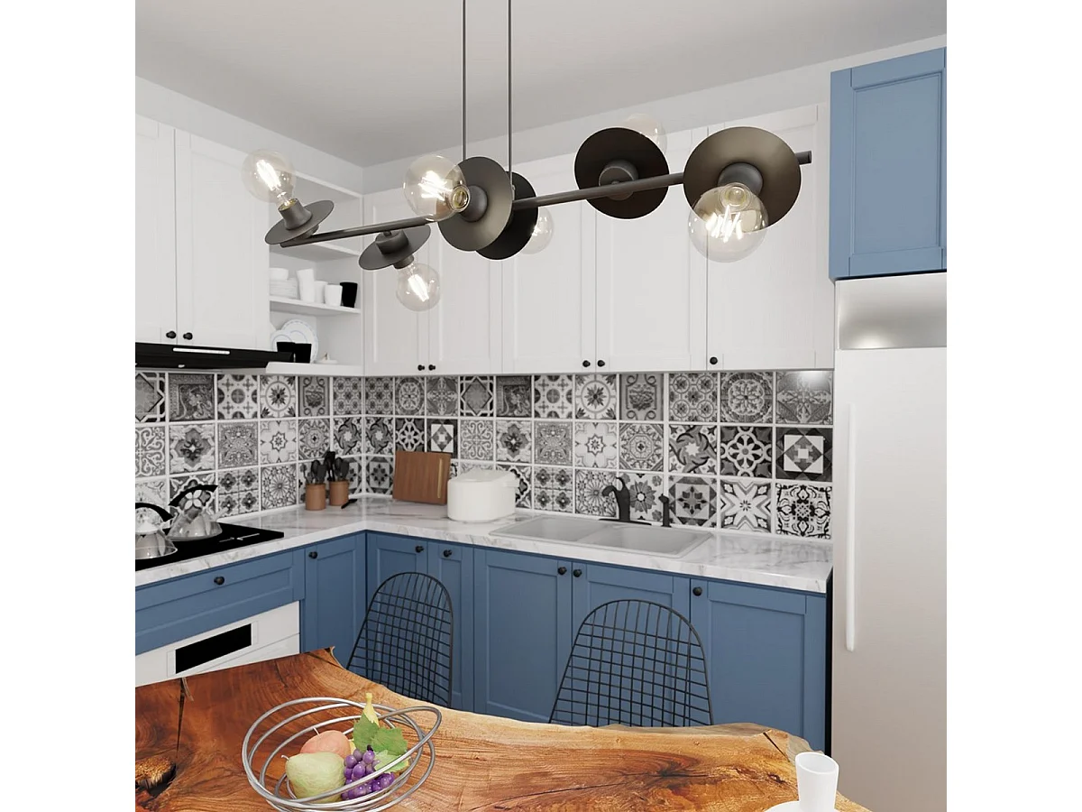 Lampada a Sospensione Token, Nero, 100x14x120 cm, Seven Design