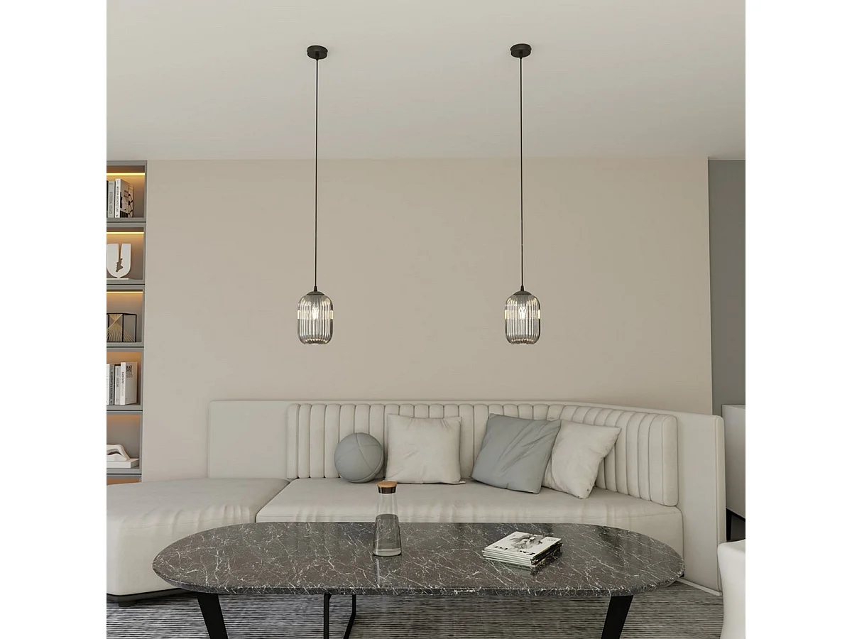 Suspension Verdi, Noir, 14x14x140 cm, Seven Design