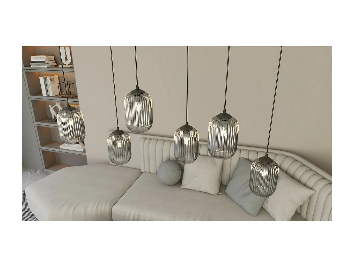 Suspension Verdi, Noir, 14x14x140 cm, Seven Design