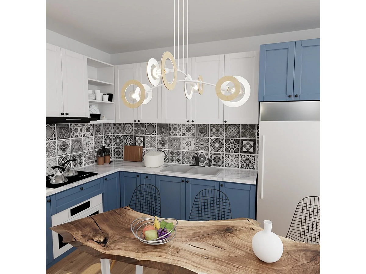 Lampada a Sospensione Skiva, Bianco, 89x89x120 cm, Seven Design