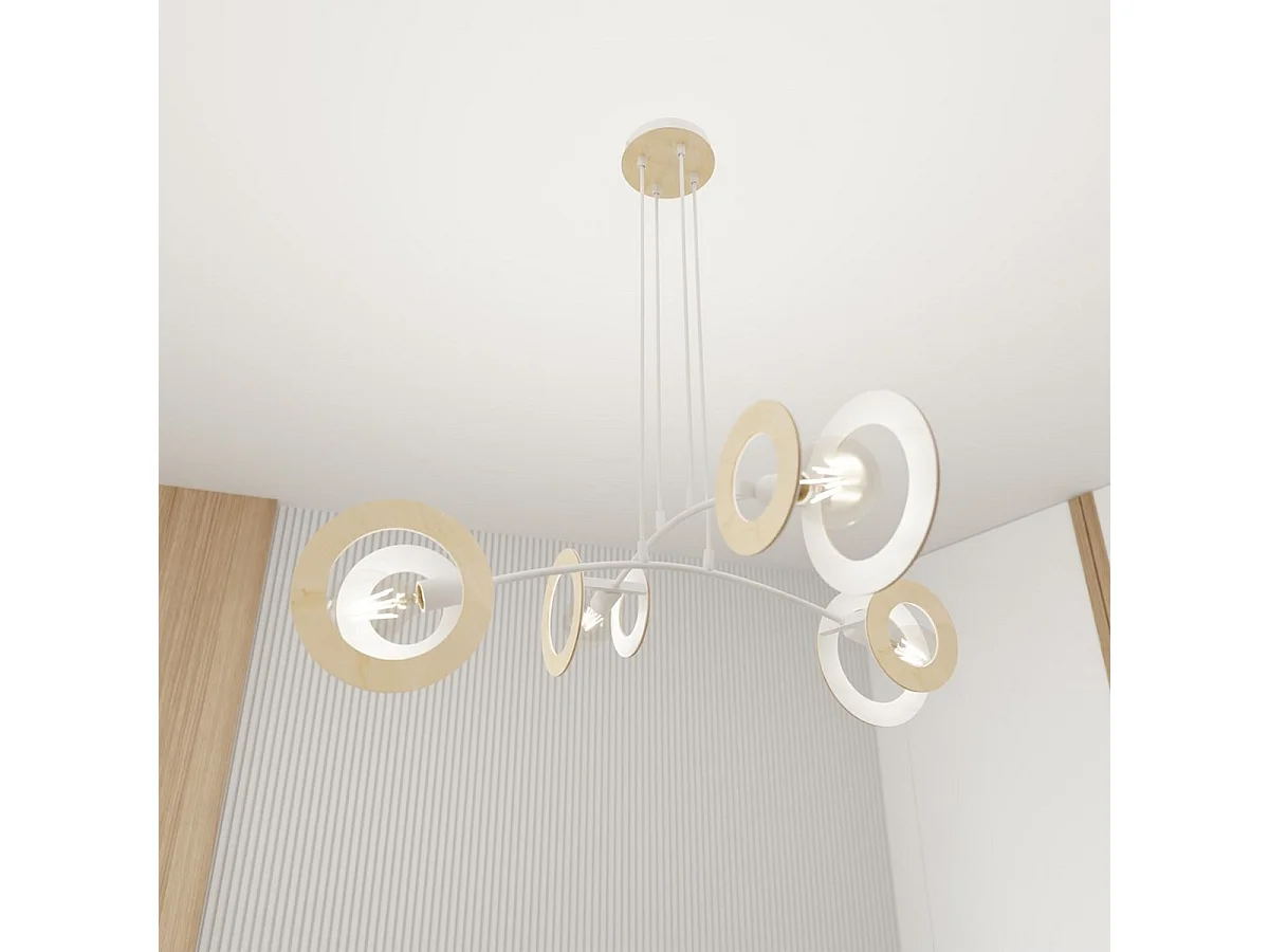 Lampada a Sospensione Skiva, Bianco, 89x89x120 cm, Seven Design