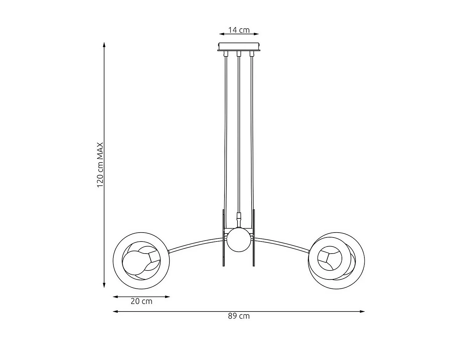 Lampada a Sospensione Skiva, Bianco, 89x89x120 cm, Seven Design