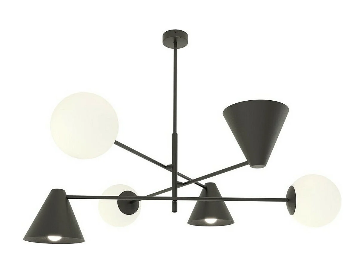 Lampada a Sospensione Hermes, Nero, 86x60x86 cm, Seven Design