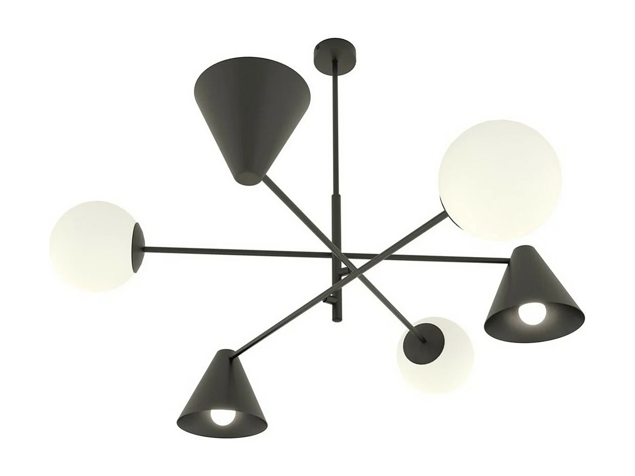 Lampada a Sospensione Hermes, Nero, 86x60x86 cm, Seven Design