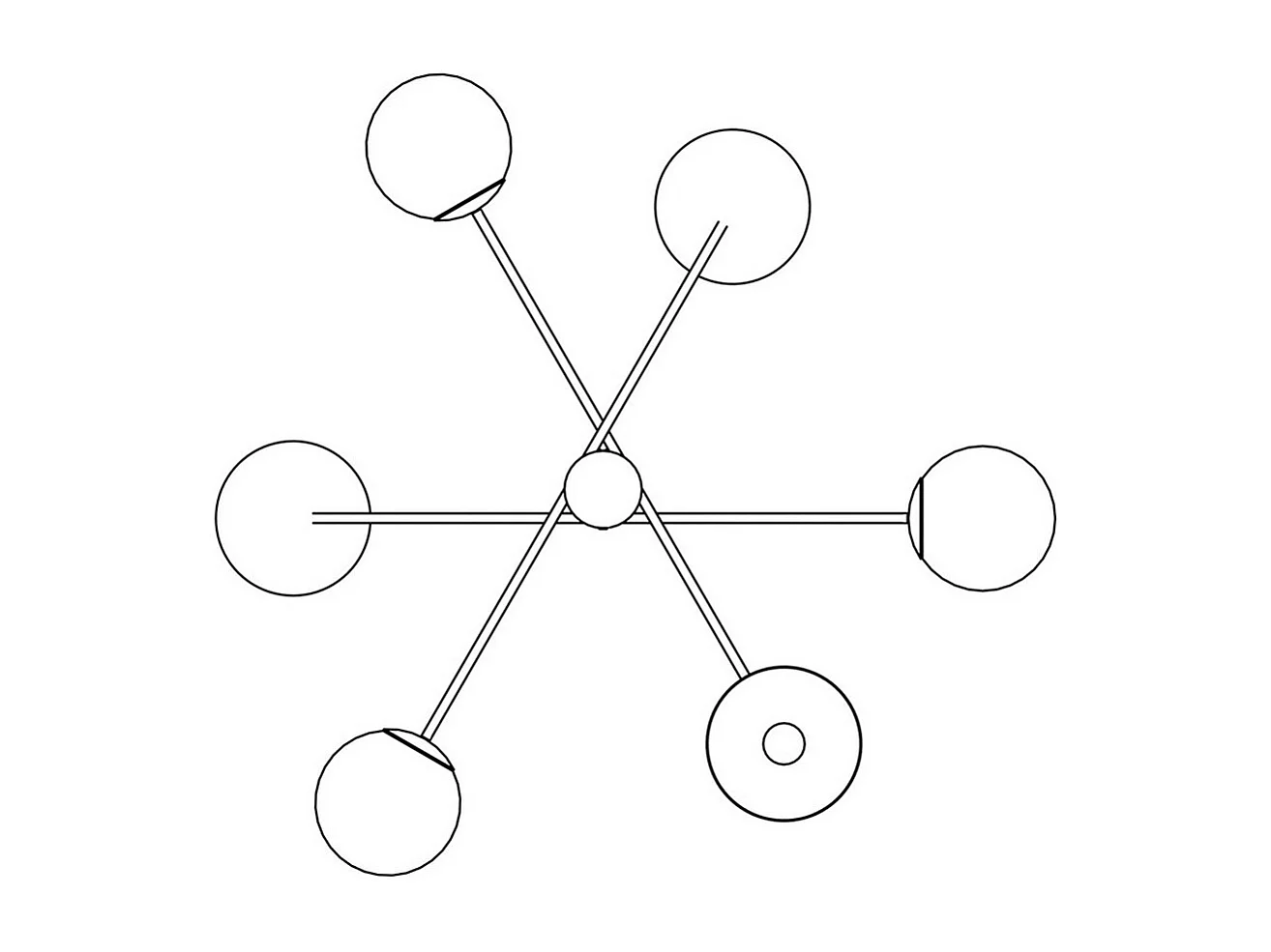 Lampada a Sospensione Hermes, Nero, 86x60x86 cm, Seven Design