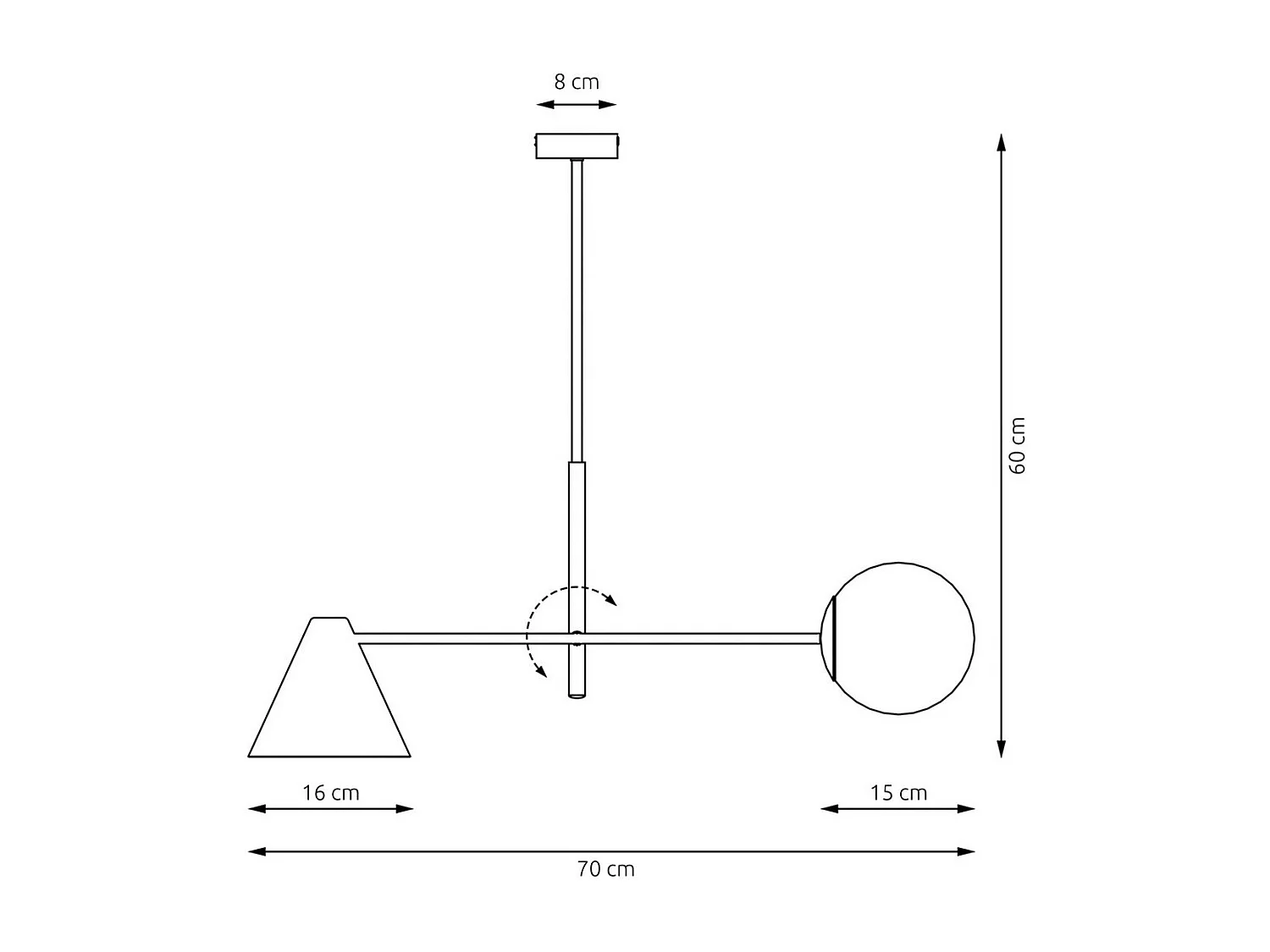 Suspension Hermes, Blanc, 70x60x16 cm, Seven Design