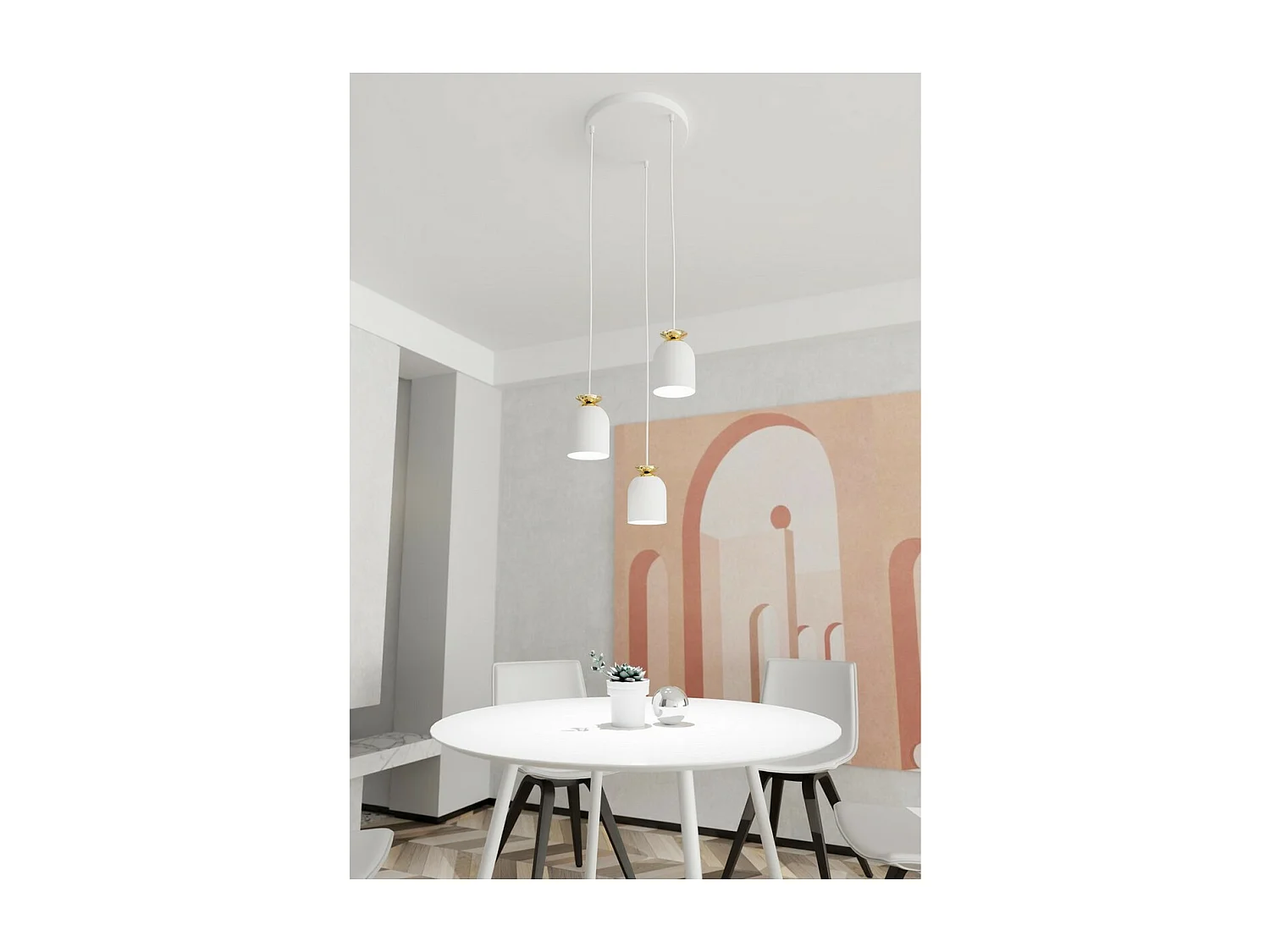 Lampa Wisząca Target 2, Biały, 30x30x140 cm, Seven Design