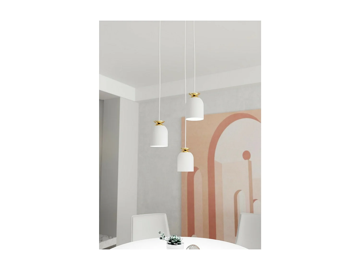 Lampa Wisząca Target 2, Biały, 30x30x140 cm, Seven Design