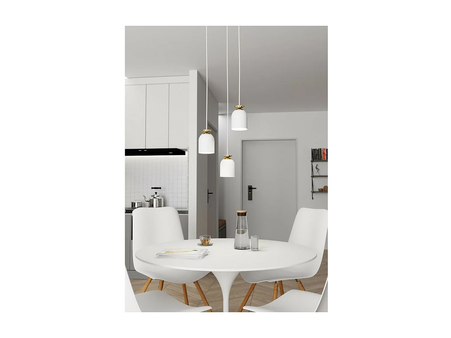 Lampa Wisząca Target 2, Biały, 30x30x140 cm, Seven Design