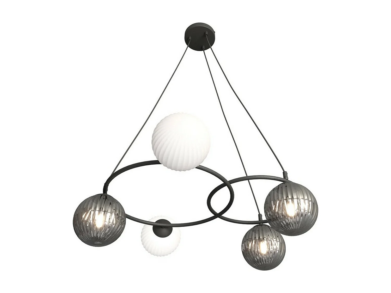 Hanglamp Libra 4, Zwart, 70x70x140 cm, Seven Design
