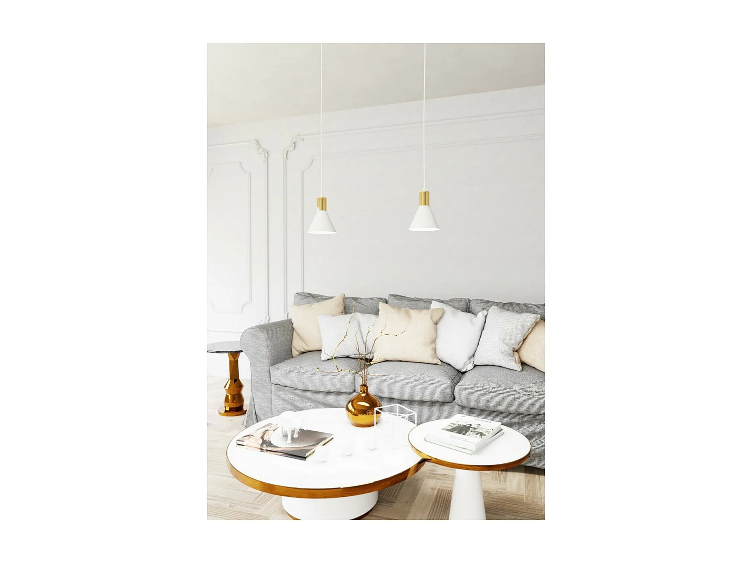 Lampa Wisząca Róża, Biały, 16x16x140 cm, Seven Design