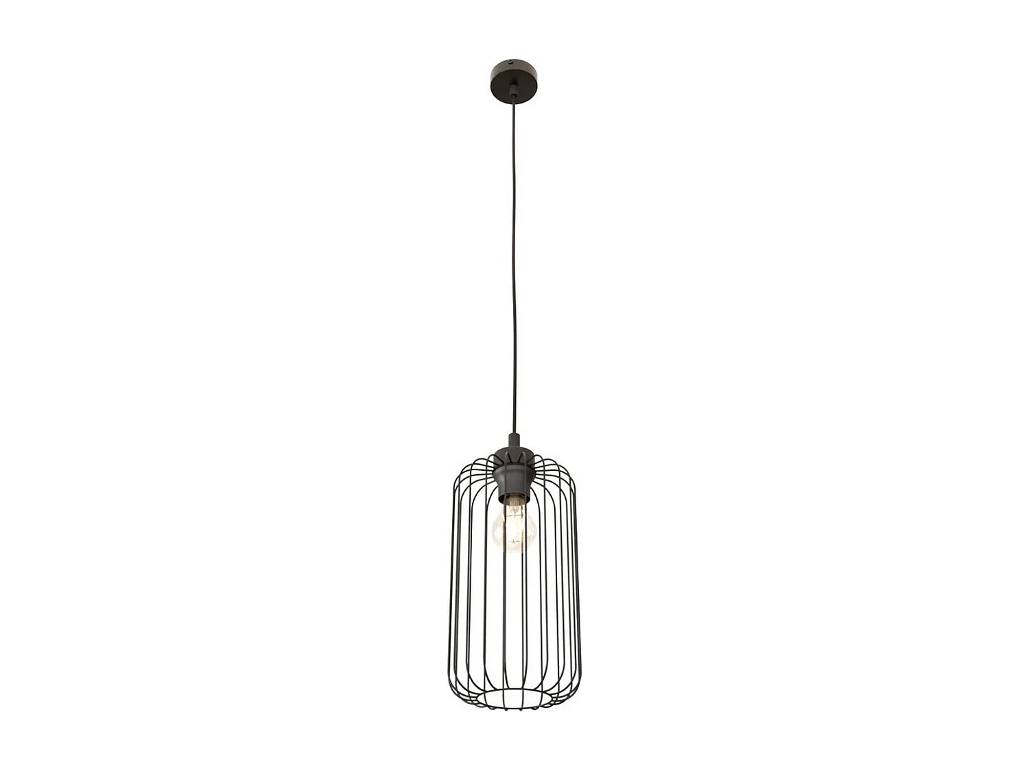 Hanglamp Vander, Zwart, 16x16x140 cm, Seven Design
