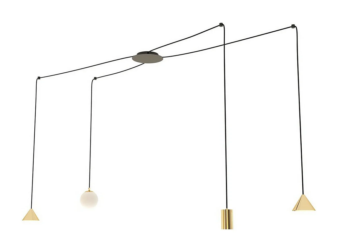 Lampada a Sospensione Fuji, Oro, 200x200x200 cm, Seven Design