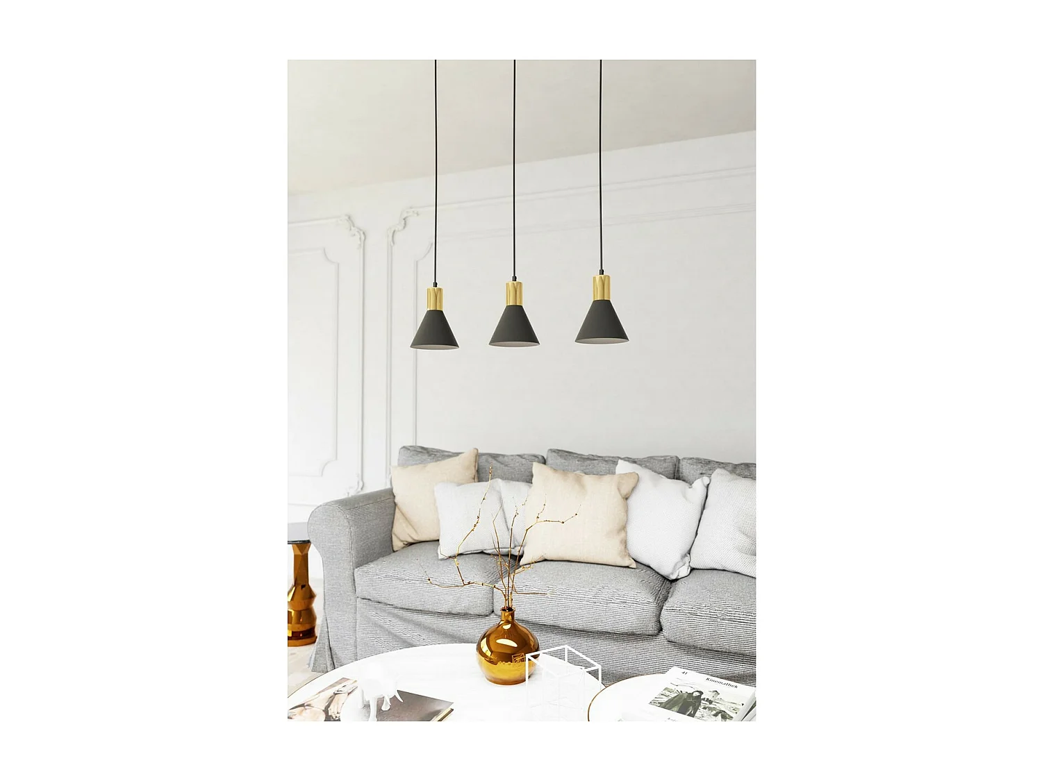 Suspension Rose, Noir, 60x16x140 cm, Seven Design