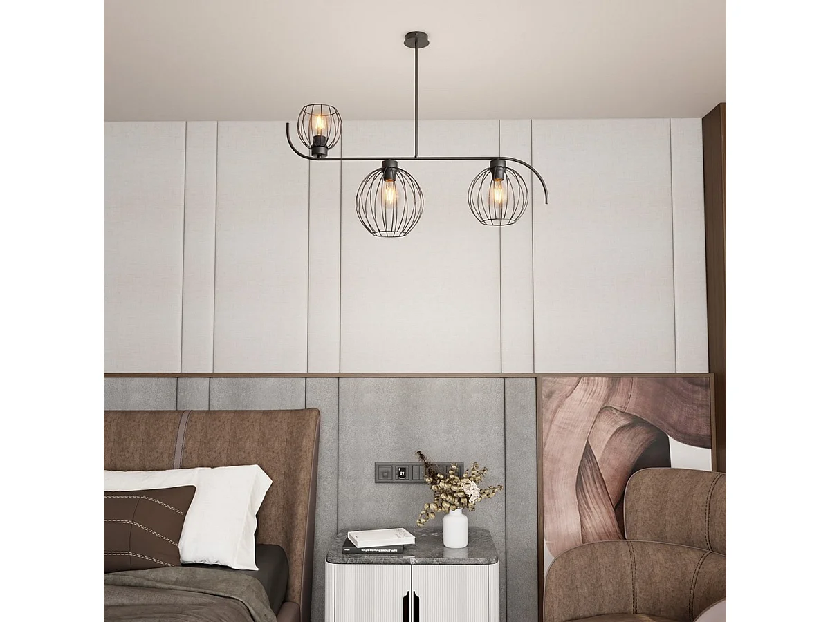 Suspension Echo, Noir, 90x24x70 cm, Seven Design