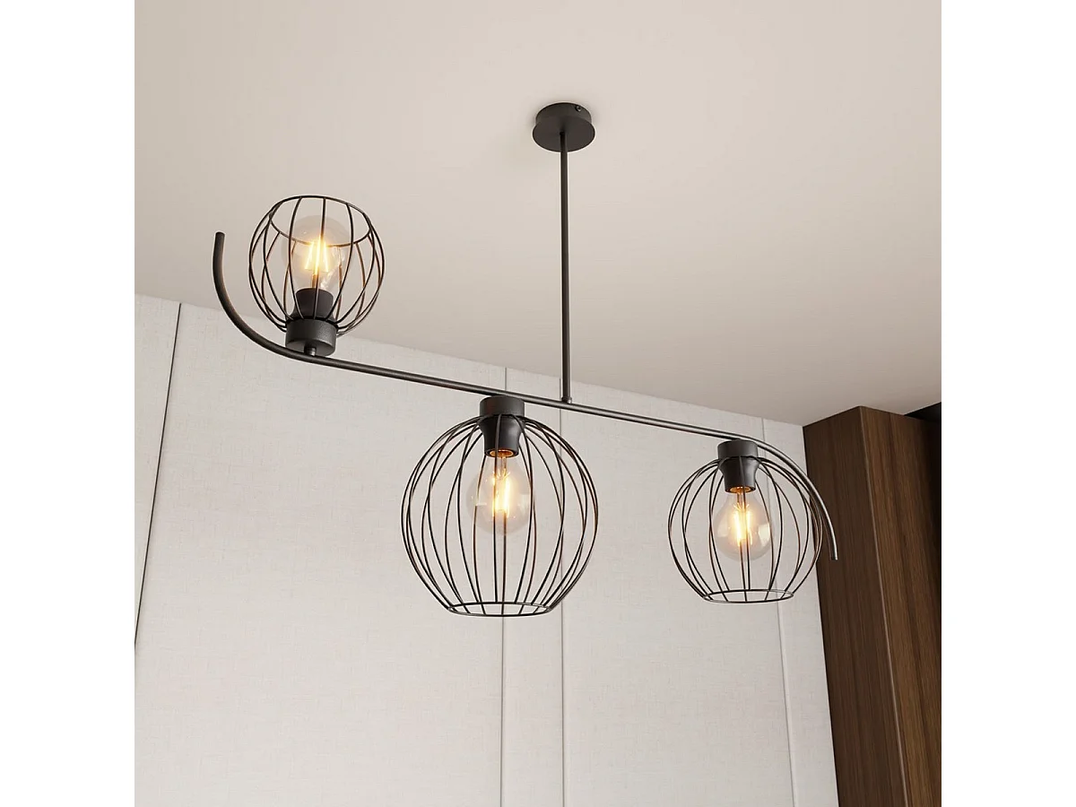 Suspension Echo, Noir, 90x24x70 cm, Seven Design
