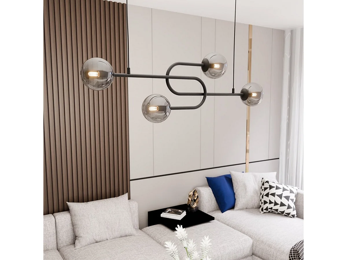 Suspension Atria 3, Noir, 105x15x120 cm, Seven Design