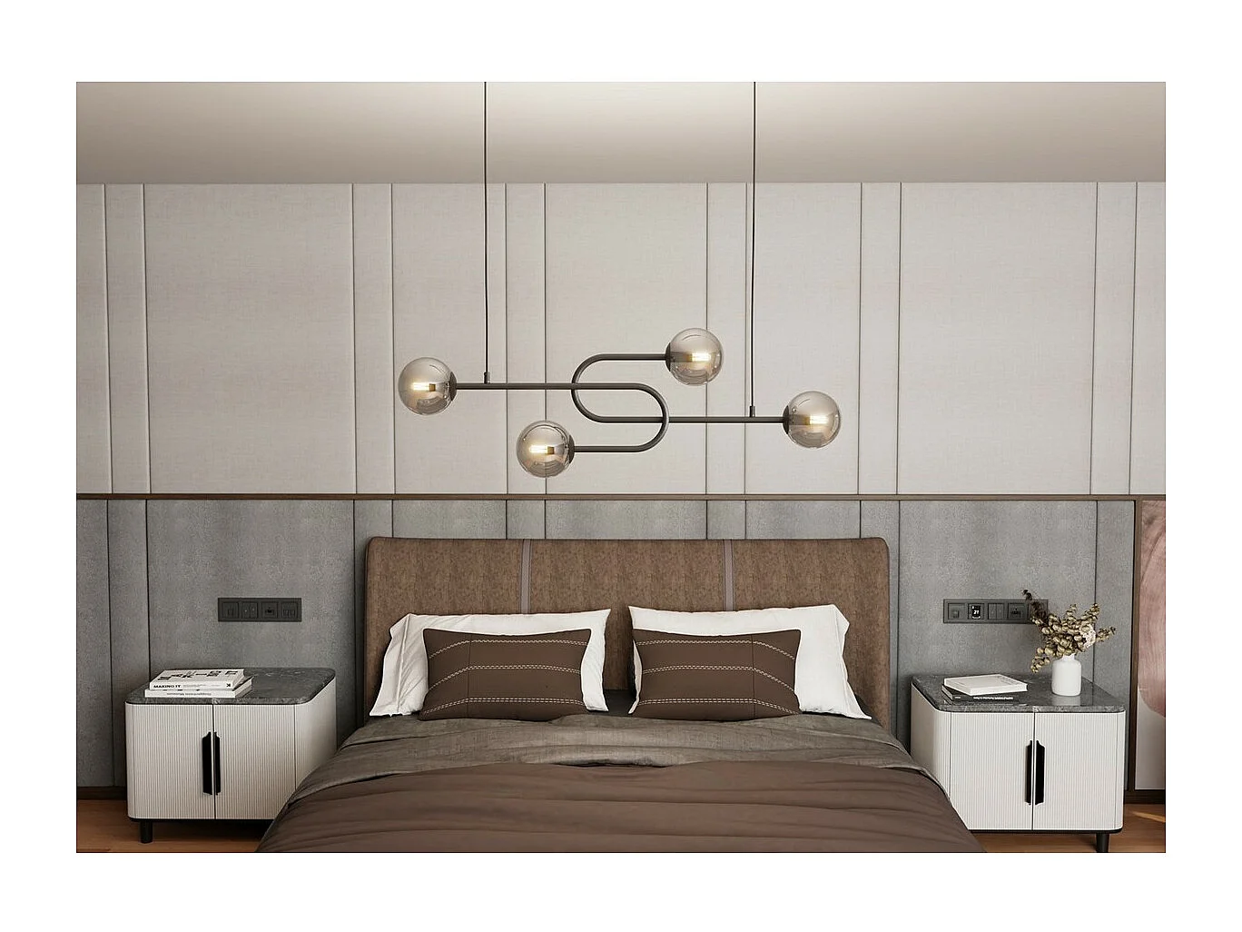 Suspension Atria 3, Noir, 105x15x120 cm, Seven Design