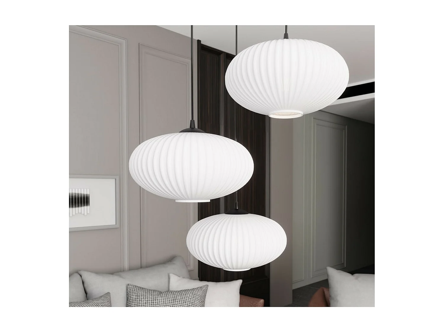 Lámpara de Suspensión Coco 2, Negro, 200x200x200 cm, Seven Design