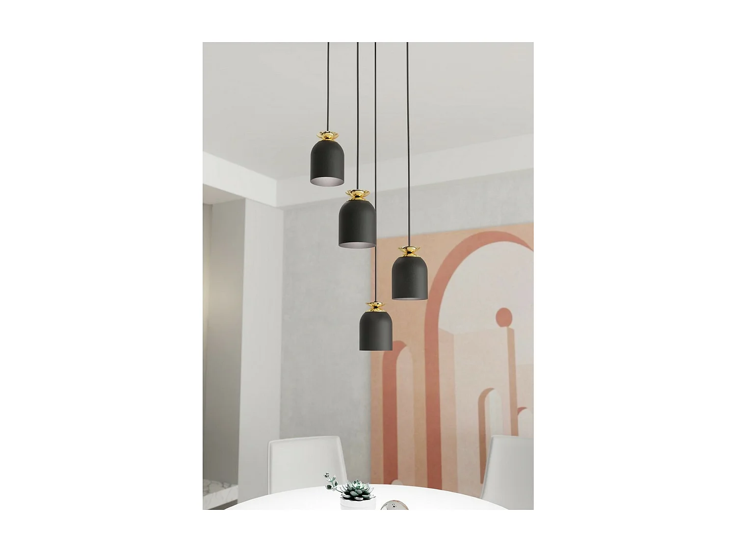 Candeeiro Suspenso Target 1, Preto, 30x30x140 cm, Seven Design