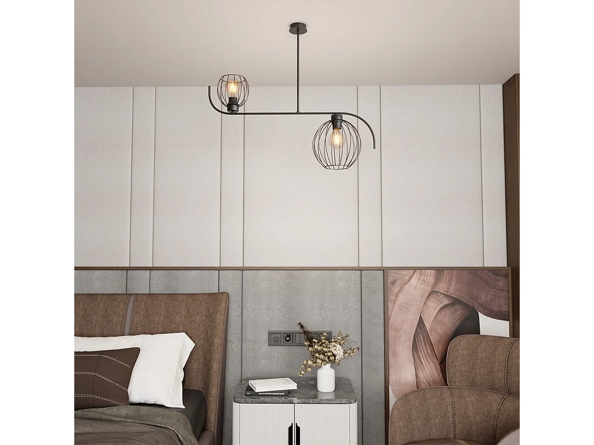 Suspension Echo, Noir, 80x24x70 cm, Seven Design