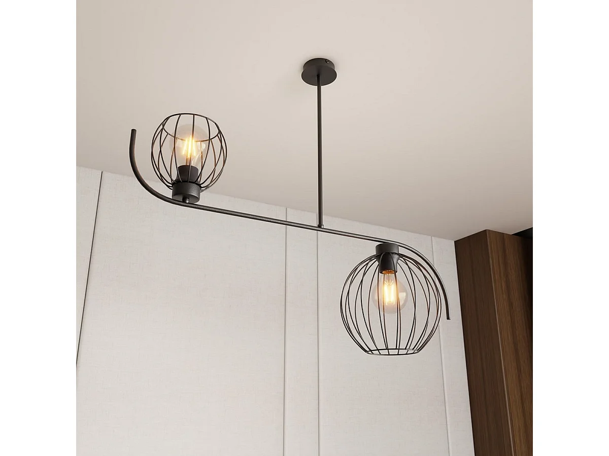 Suspension Echo, Noir, 80x24x70 cm, Seven Design