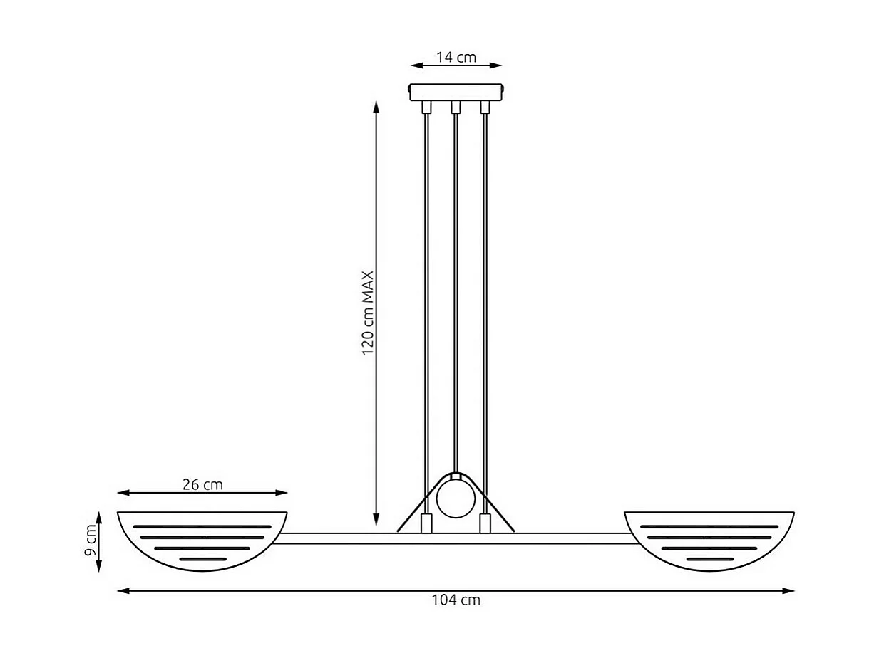Suspension Saber, Noir, 104x104x120 cm, Seven Design