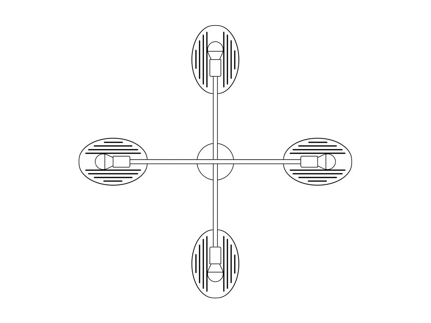 Suspension Saber, Noir, 104x104x120 cm, Seven Design