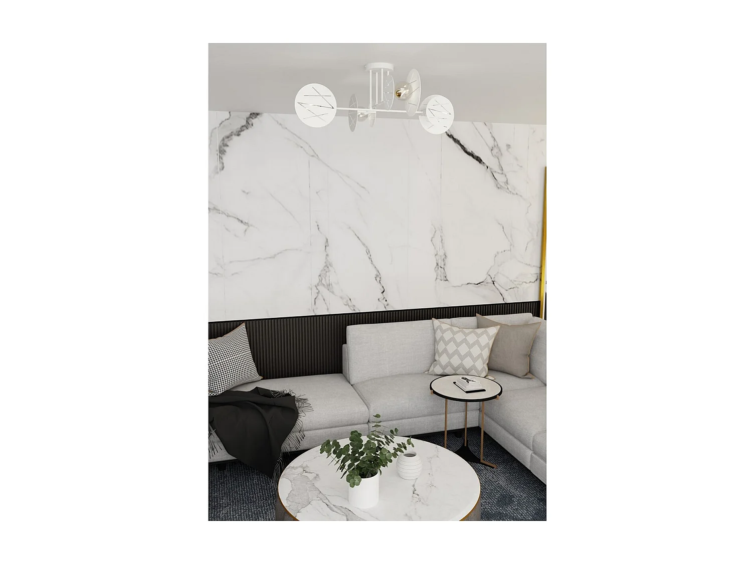 Candeeiro Suspenso Frick, Branco, 89x89x120 cm, Seven Design