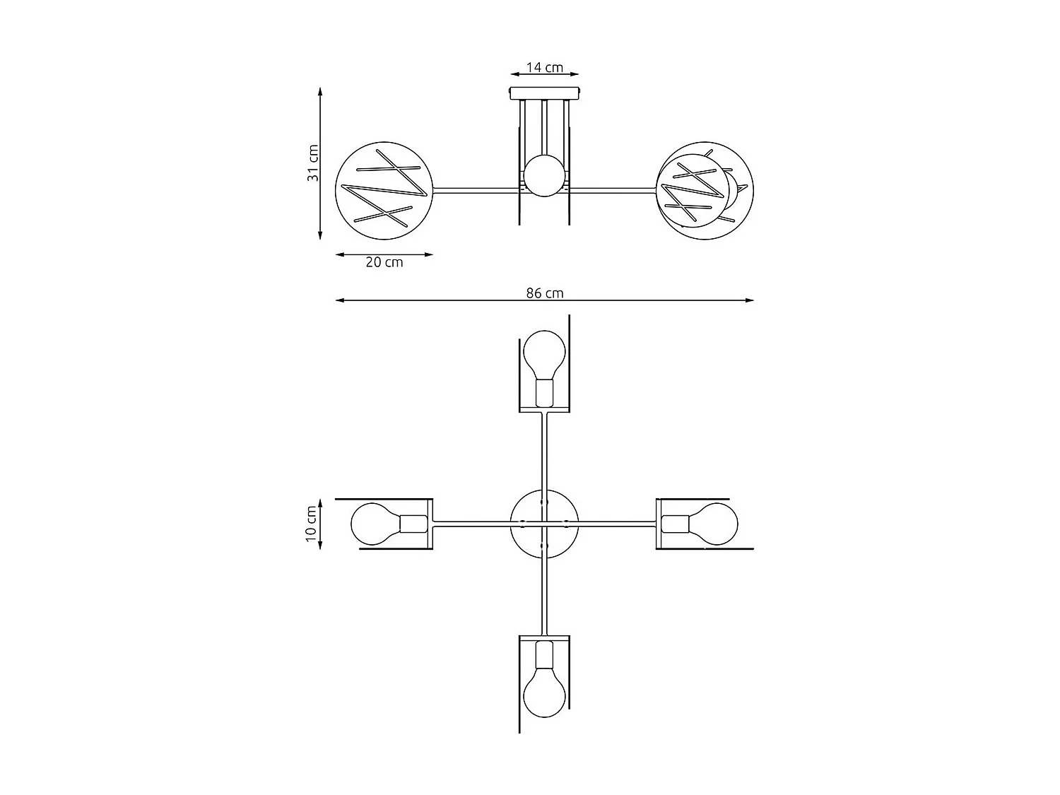Candeeiro Suspenso Frick, Branco, 89x89x120 cm, Seven Design