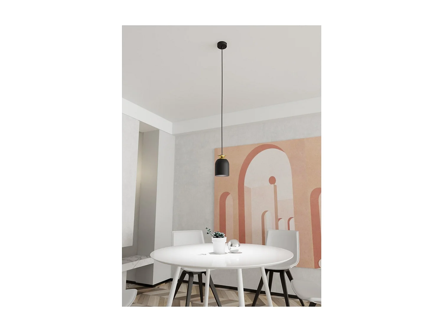 Lampa Wisząca Target, Czarny, 11x11x140 cm, Seven Design