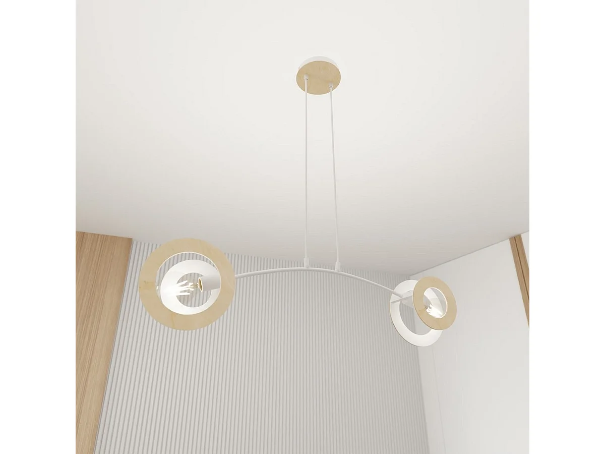 Lampada a Sospensione Skiva, Bianco, 89x14x120 cm, Seven Design