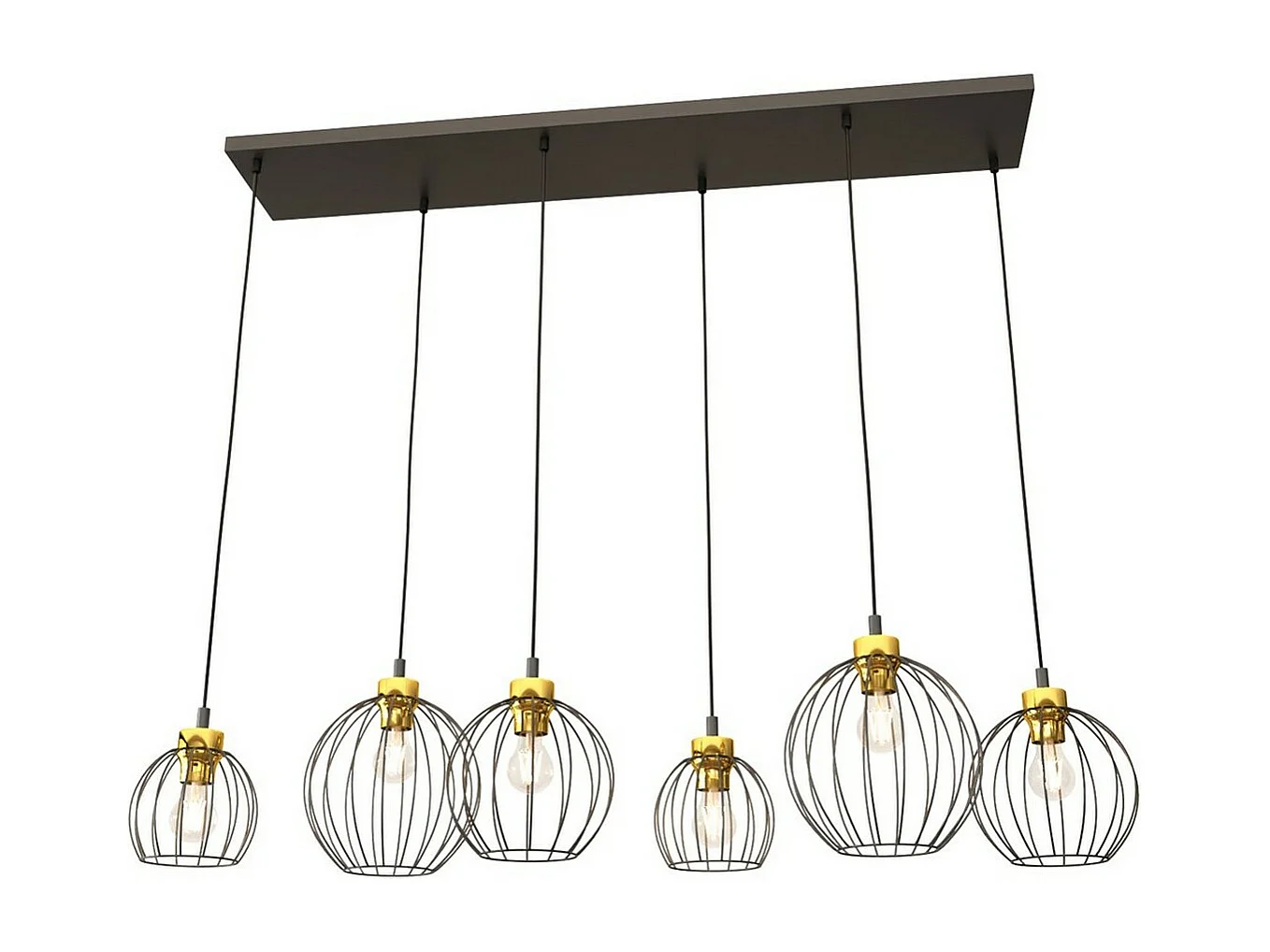 Lampa Wisząca Nando 9, Czarny, 125x24x140 cm, Seven Design