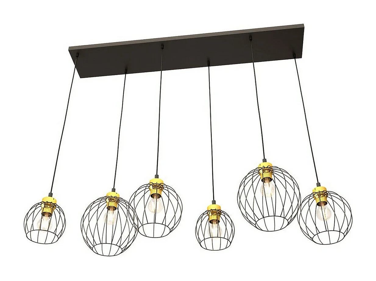 Lampa Wisząca Nando 9, Czarny, 125x24x140 cm, Seven Design