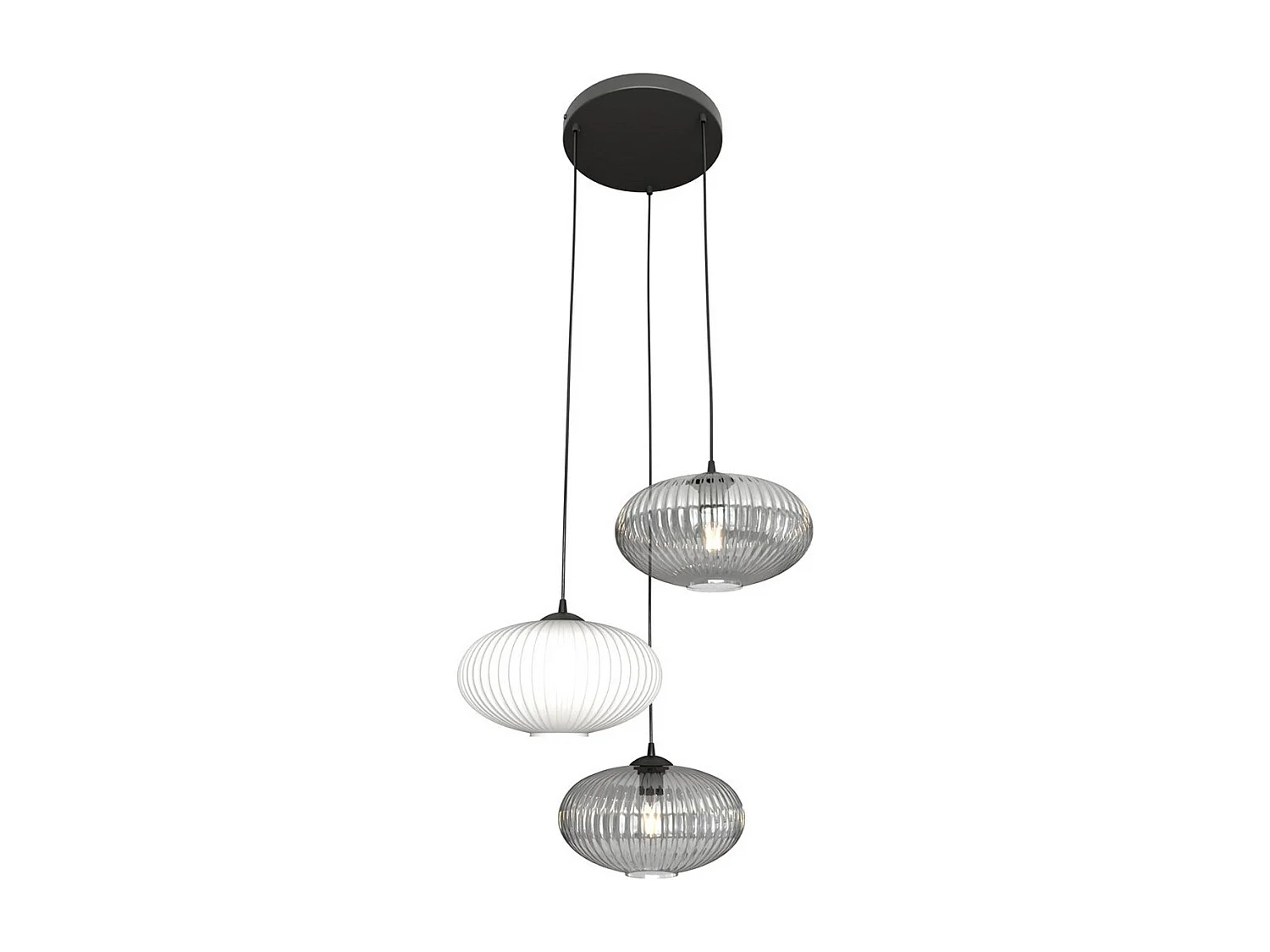 Hanglamp Coco 10, Zwart, 200x200x200 cm, Seven Design
