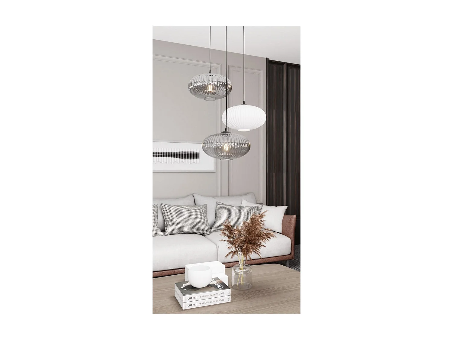 Hanglamp Coco 10, Zwart, 200x200x200 cm, Seven Design