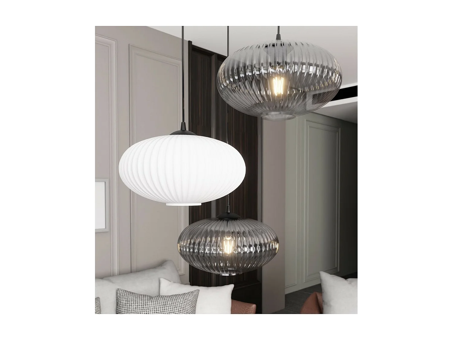 Hanglamp Coco 10, Zwart, 200x200x200 cm, Seven Design