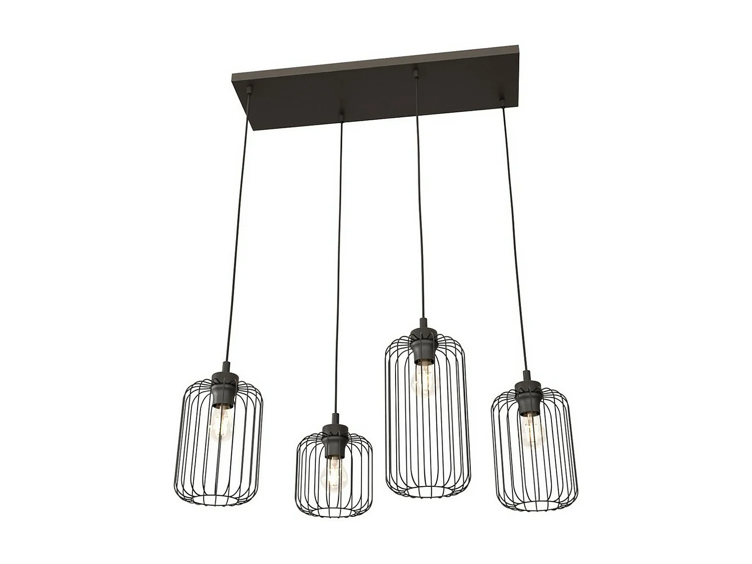 Candeeiro Suspenso Vander 3, Preto, 70x16x140 cm, Seven Design